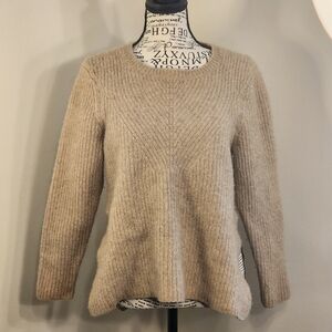 Elegant Beige Women's Crew Neck Sweater